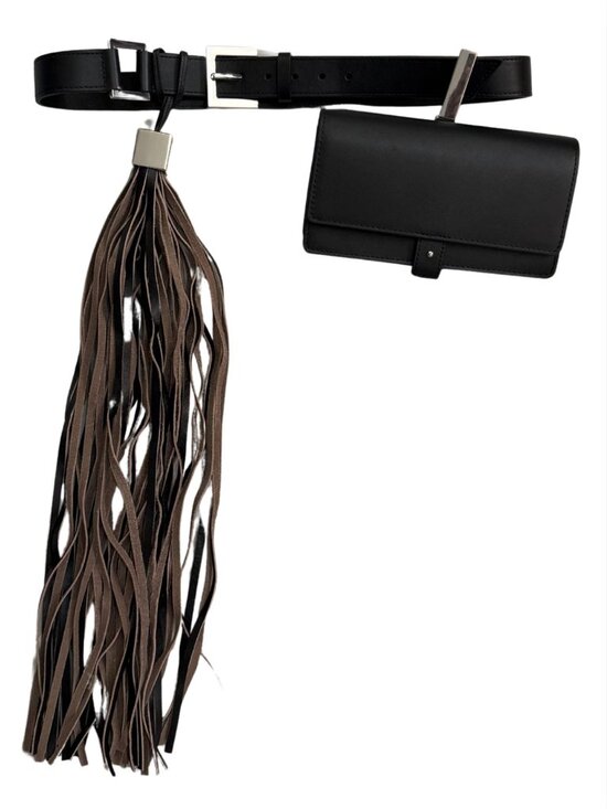 MANGO Selection leather belt Removable Attachments NWOT $140 S main image 4